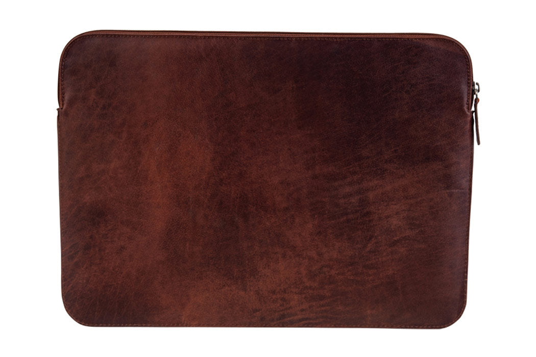 BLUCACTUS LS1003BR Leather Laptop Sleeve 14 inch Brown