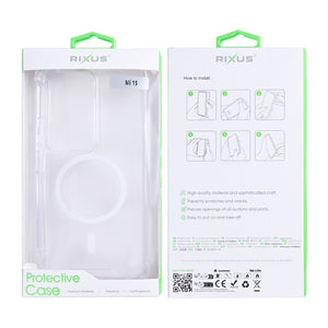 Rixus Anti-Burst Case With MagSafe Compatible For Xiaomi Redmi 15 Transparent