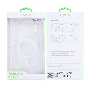 Rixus Anti-Burst Case With MagSafe Compatible For Xiaomi Redmi Note 15 Transparent