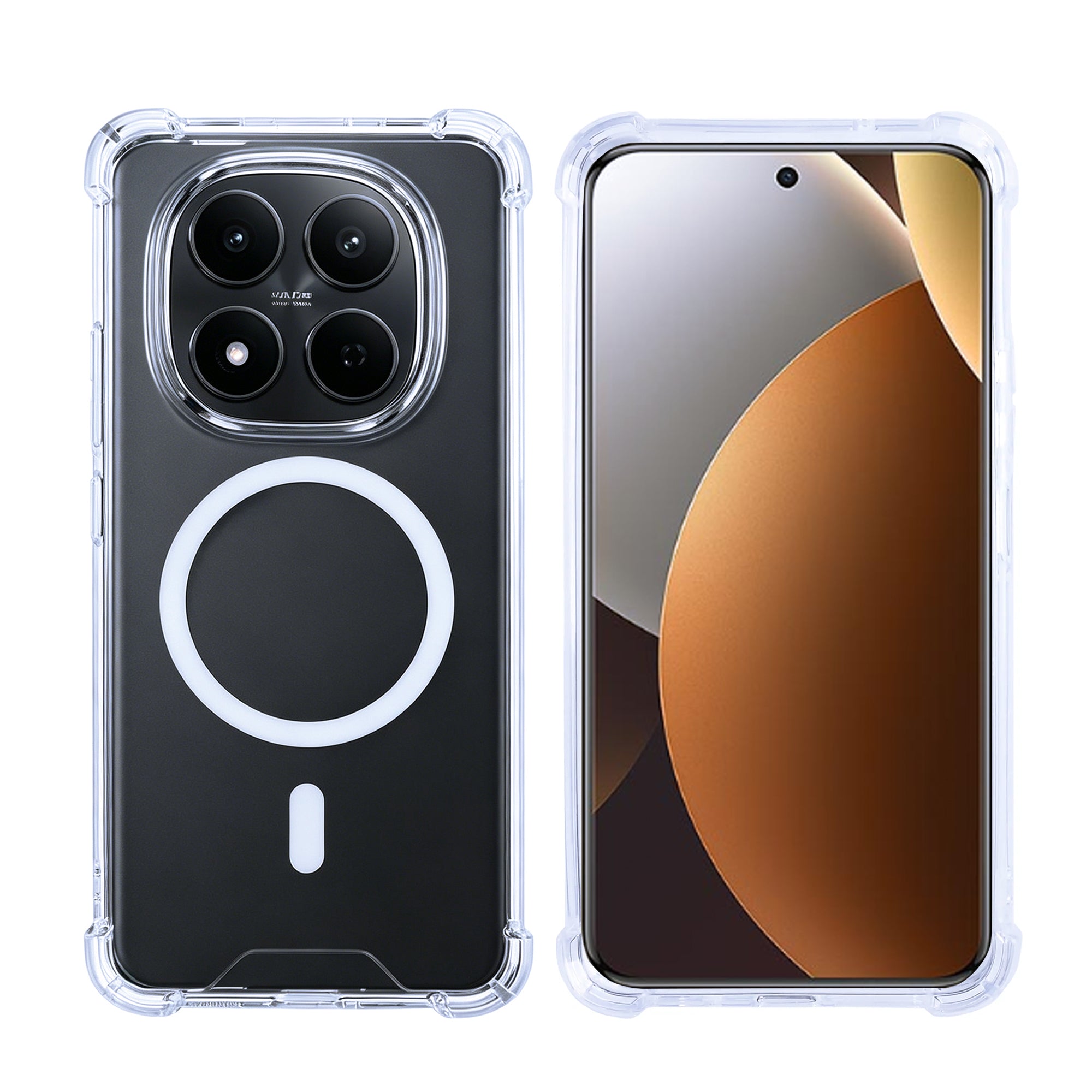 Rixus Anti-Burst Case With MagSafe Compatible For Xiaomi Redmi Note 15 Pro Plus Transparent