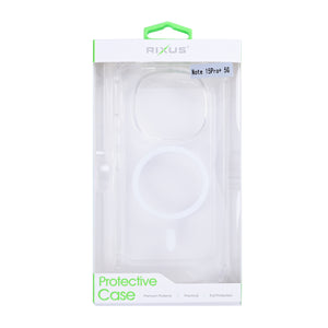 Rixus Anti-Burst Case With MagSafe Compatible For Xiaomi Redmi Note 15 Pro Plus Transparent