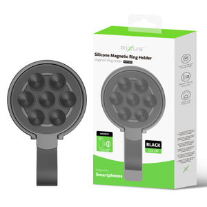 Rixus RXPH60B Silicone Magnetic Ring Holder Black
