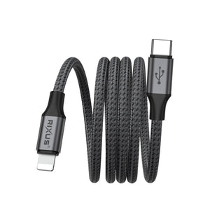 Rixus RXUC66L Magnetic Charging Cord USB-C To Lightning Connector 1m 18W Black