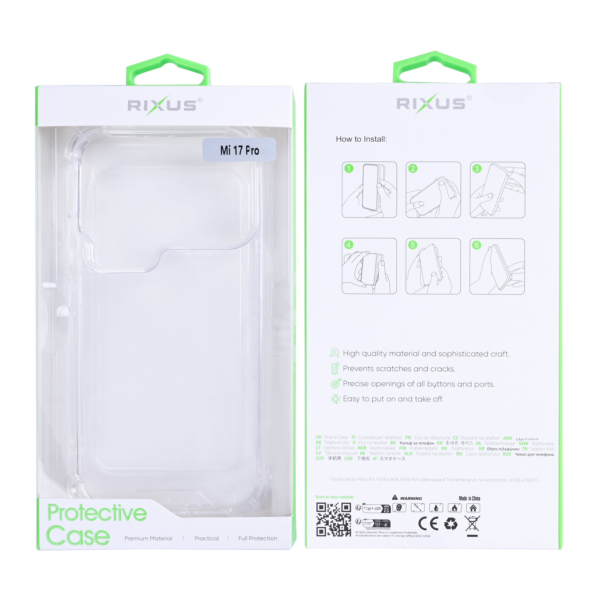 Rixus Anti-Burst Case For Xiaomi 17 Pro Transparent