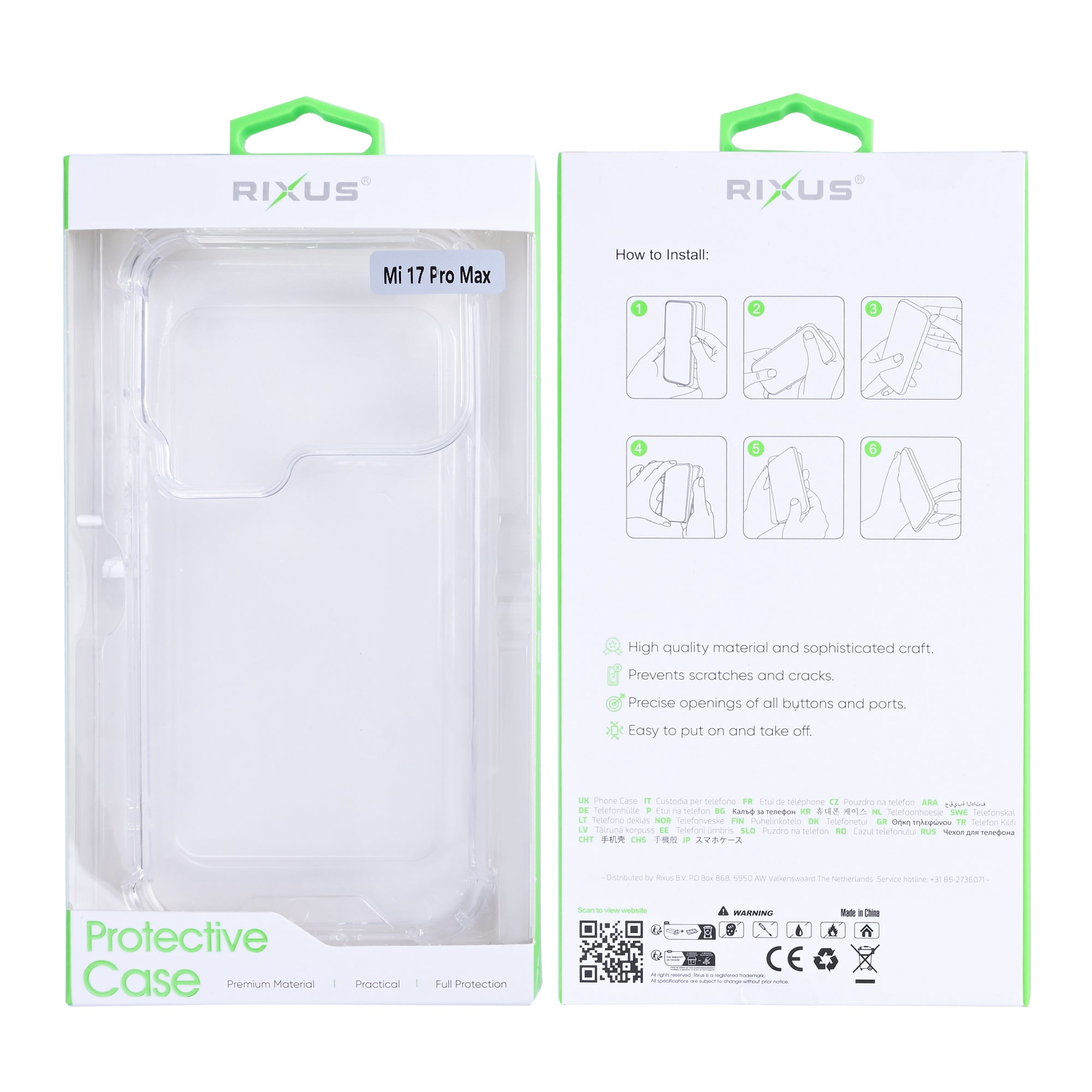 Rixus Anti-Burst Case For Xiaomi 17 Pro Max Transparent