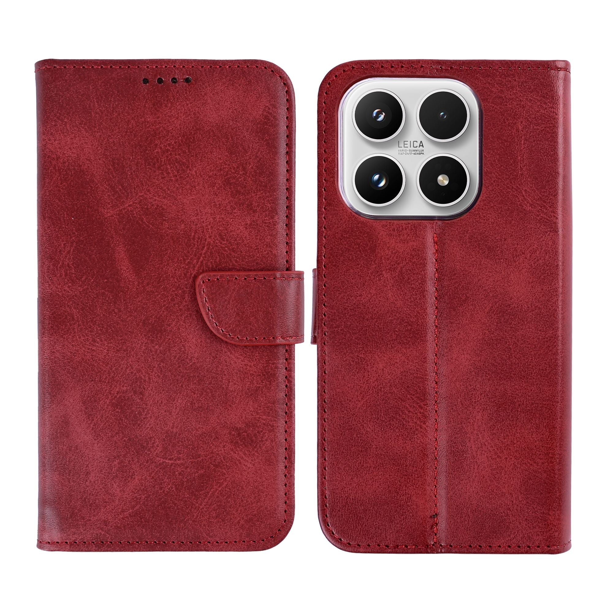 Rixus Bookcase For Xiaomi 17 Dark Red