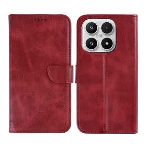 Rixus Bookcase For Xiaomi 17 Dark Red