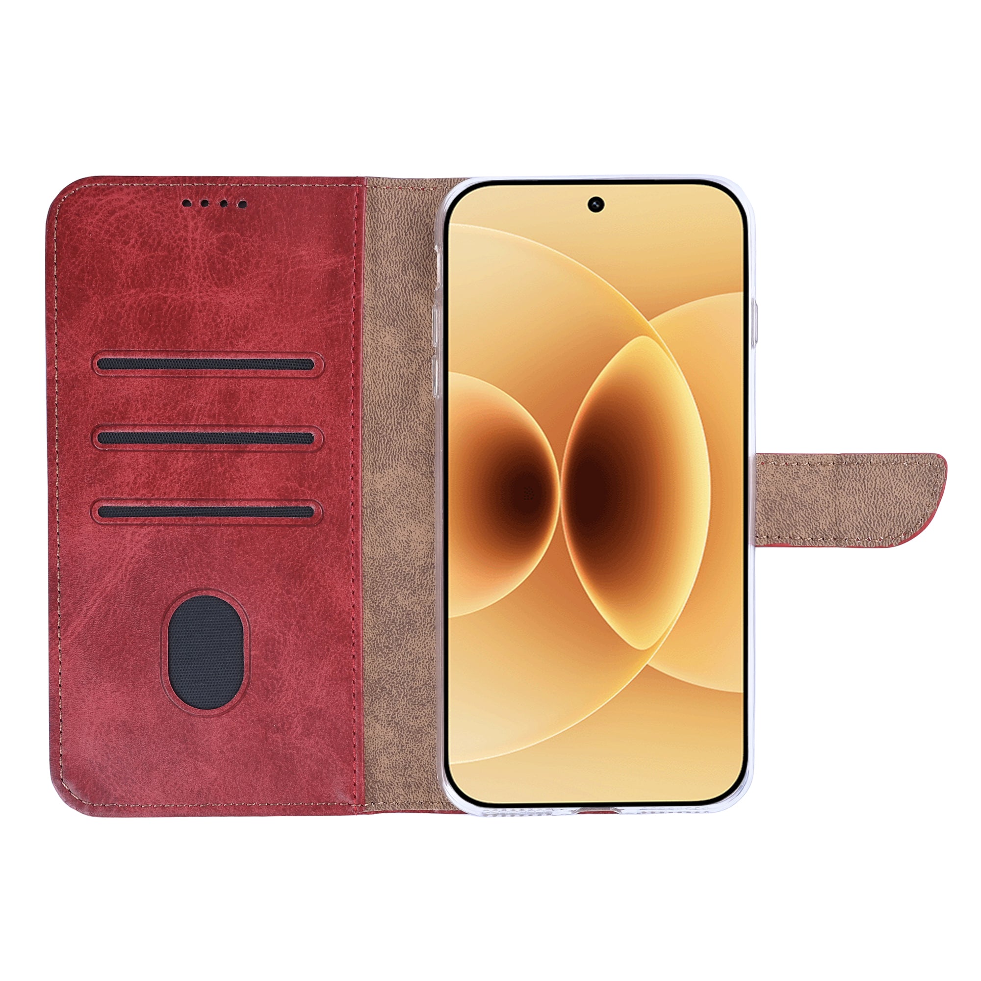 Rixus Bookcase For Xiaomi 17 Dark Red
