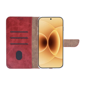 Rixus Bookcase For Xiaomi 17 Dark Red