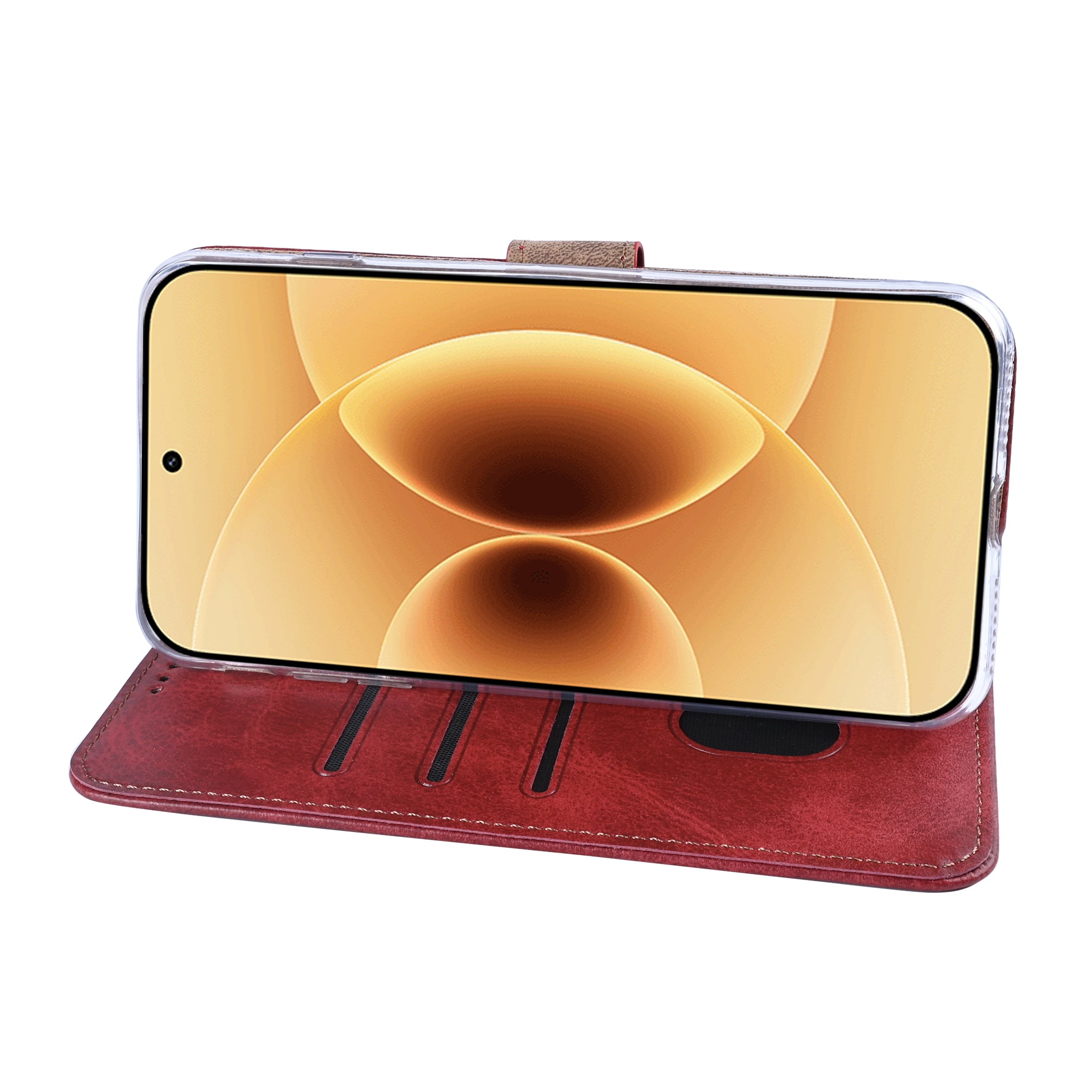 Rixus Bookcase For Xiaomi 17 Dark Red