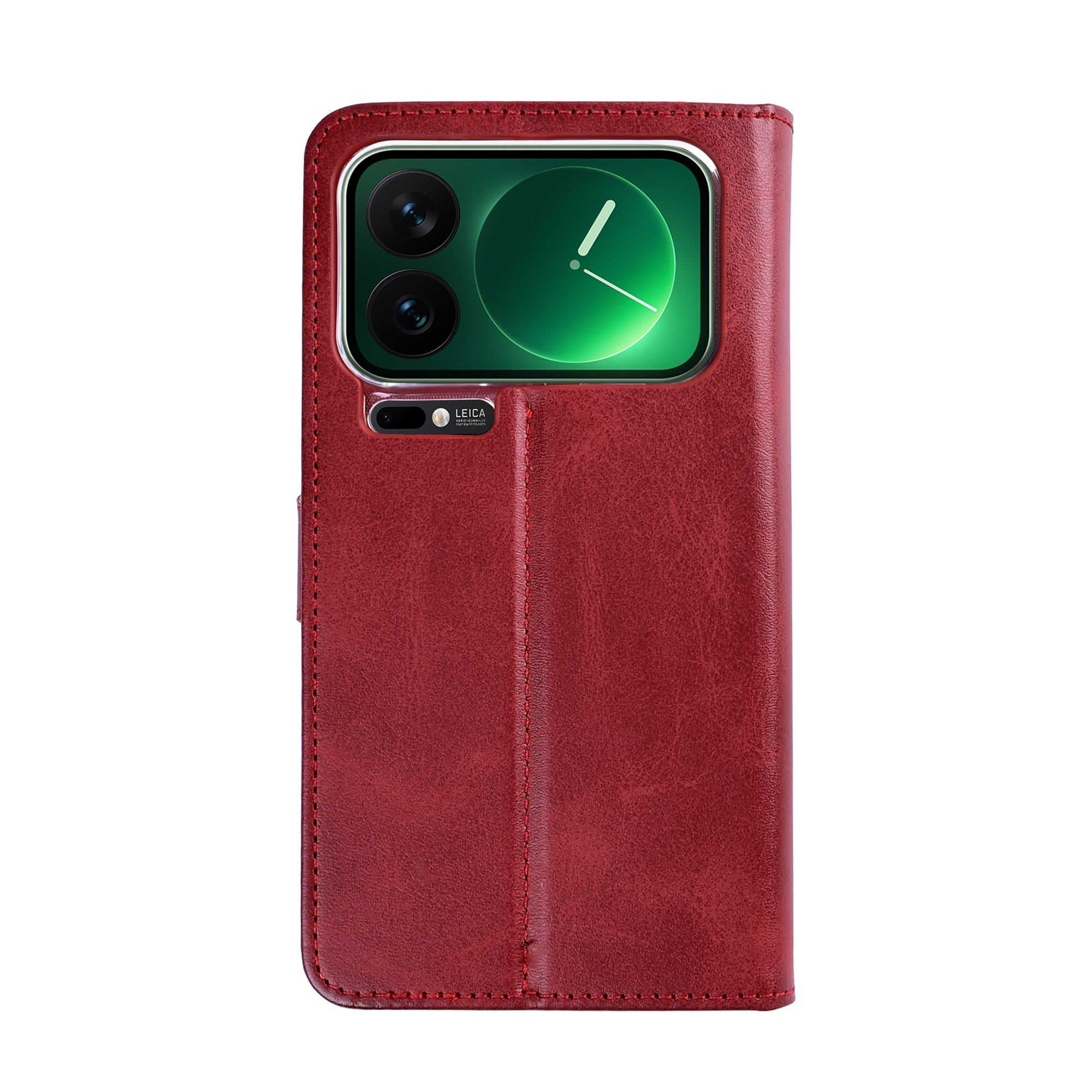 Rixus Bookcase For Xiaomi 17 Pro Dark Red