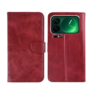 Rixus Bookcase For Xiaomi 17 Pro Dark Red