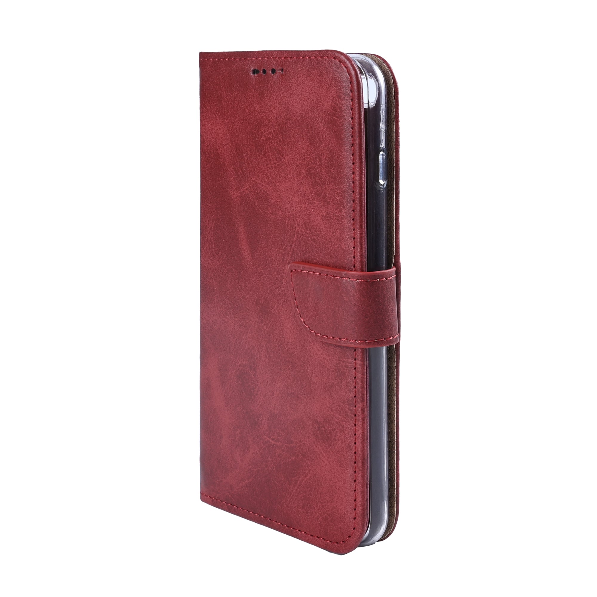 Rixus Bookcase For Xiaomi 17 Pro Dark Red