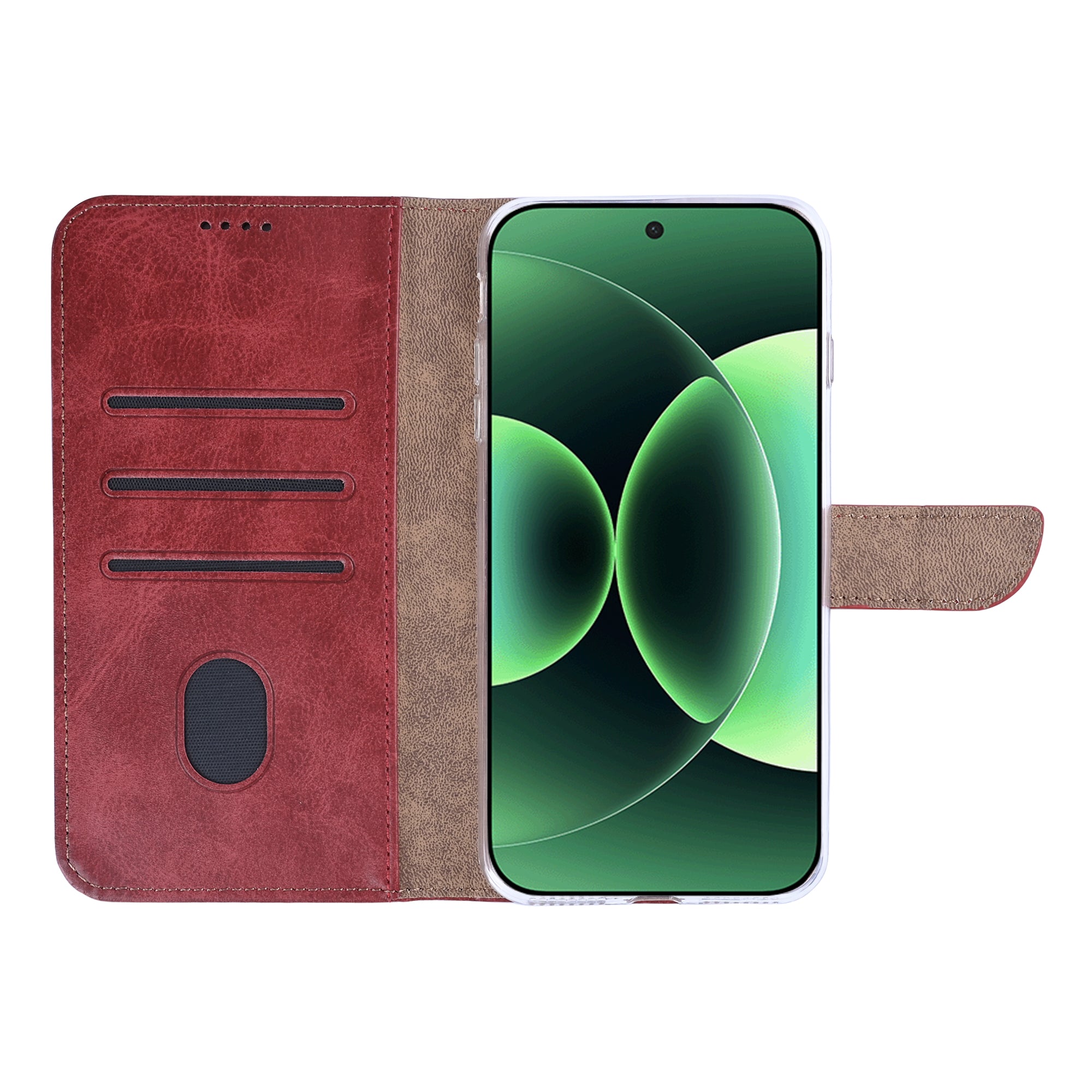 Rixus Bookcase For Xiaomi 17 Pro Dark Red