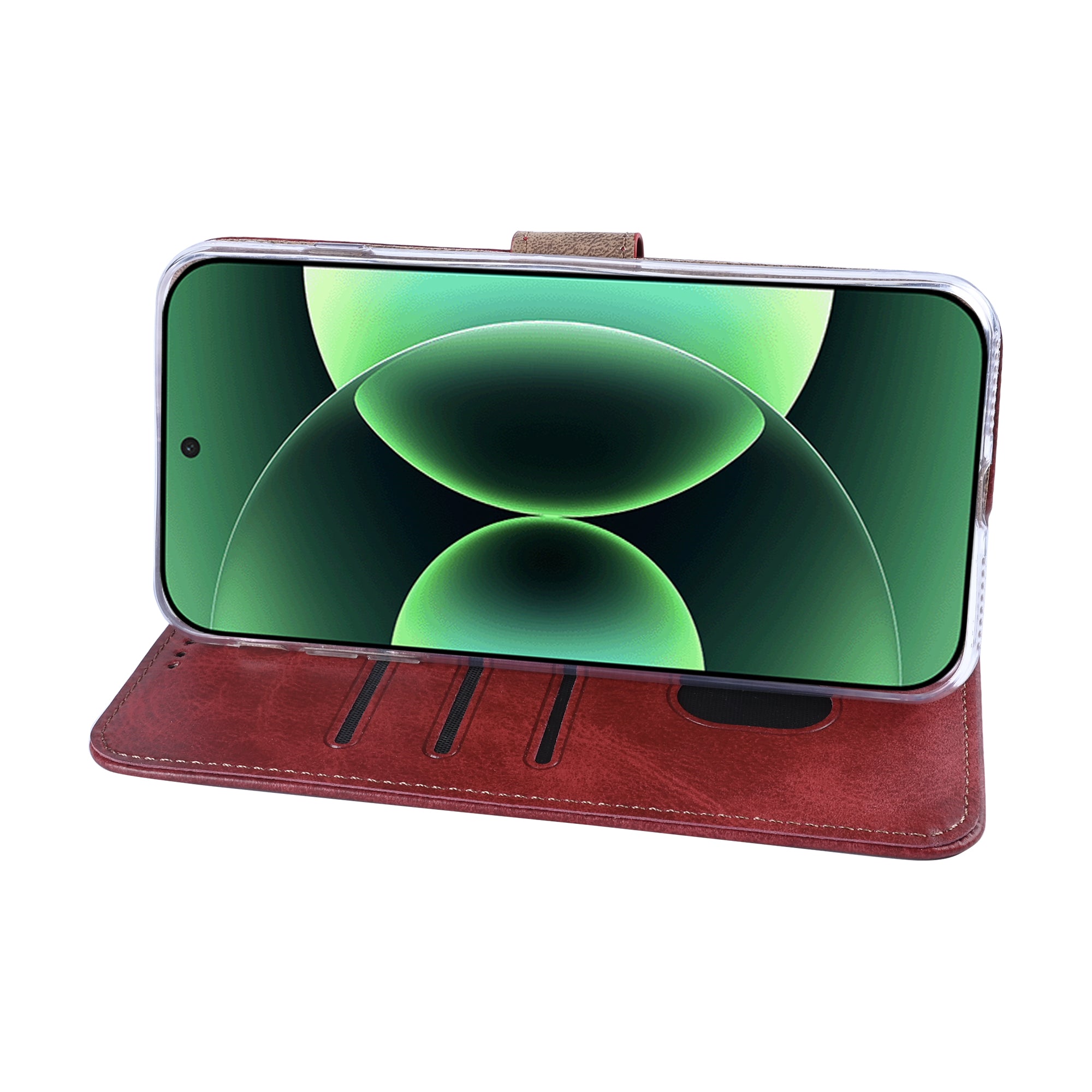 Rixus Bookcase For Xiaomi 17 Pro Dark Red