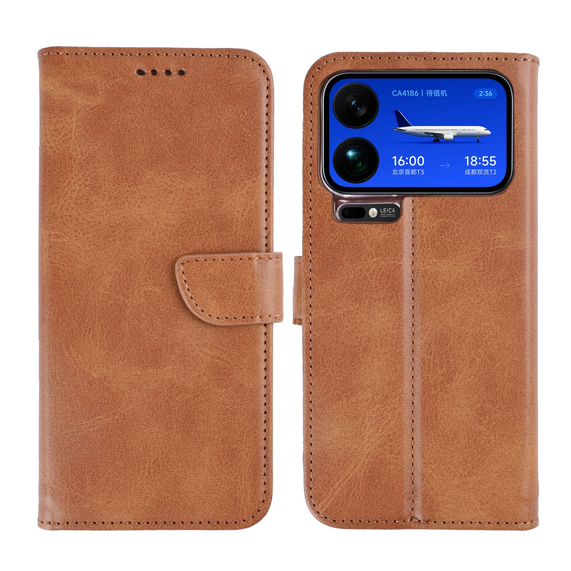 Rixus Bookcase For Xiaomi 17 Pro Max Light Brown