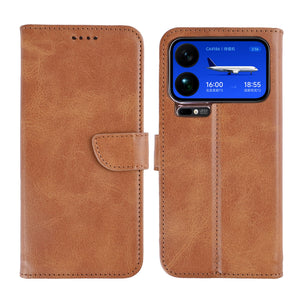 Rixus Bookcase For Xiaomi 17 Pro Max Light Brown