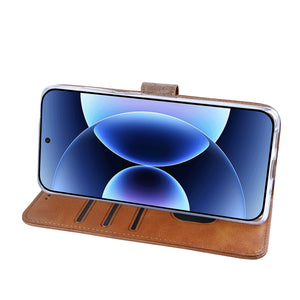 Rixus Bookcase For Xiaomi 17 Pro Max Light Brown