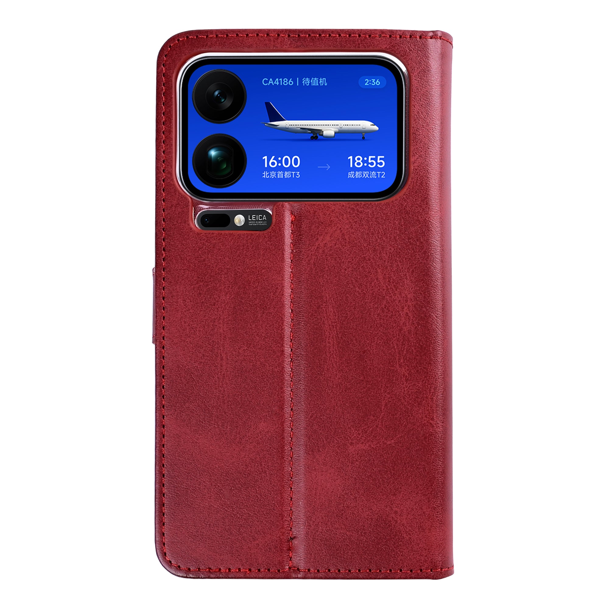 Rixus Bookcase For Xiaomi 17 Pro Max Dark Red