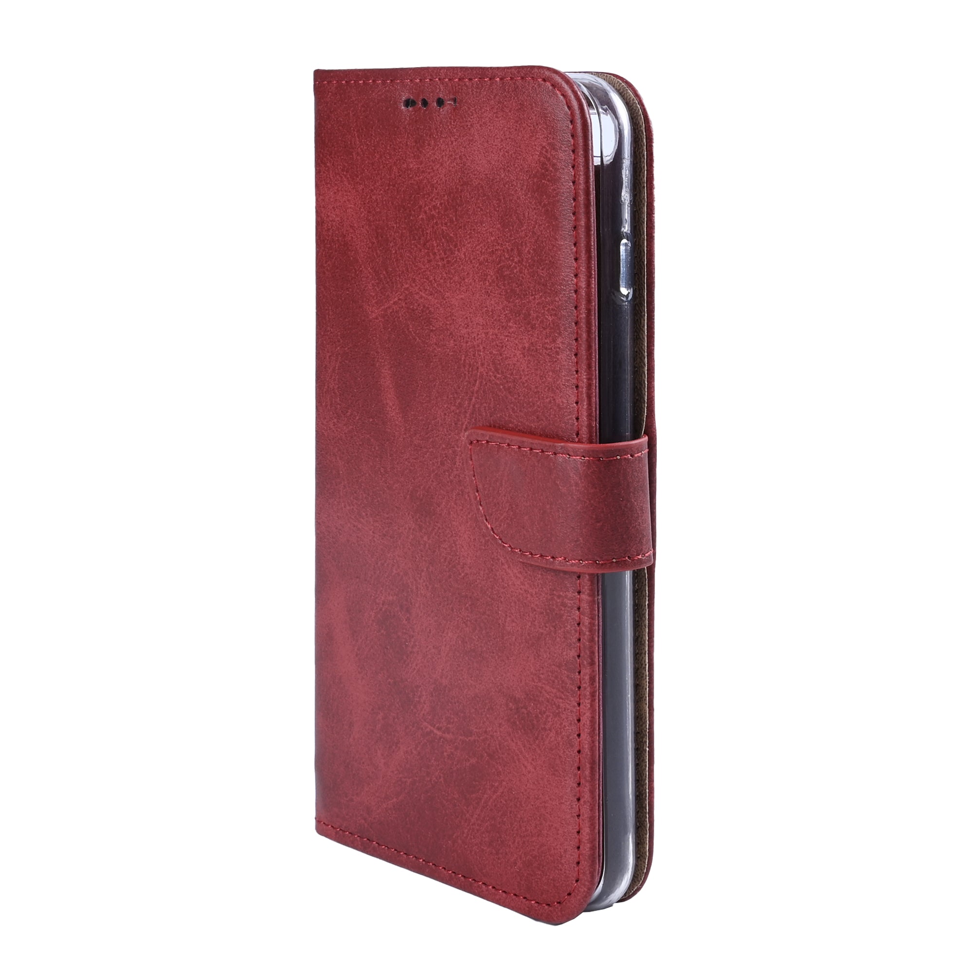 Rixus Bookcase For Xiaomi 17 Pro Max Dark Red