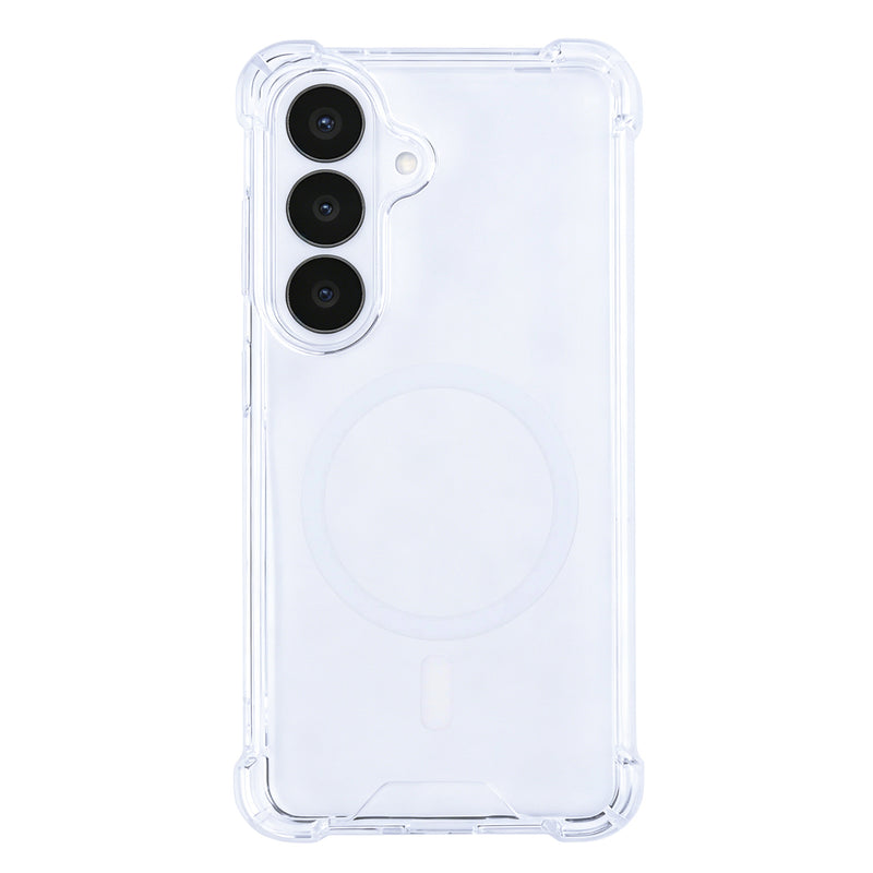 Rixus Anti-Burst Case With MagSafe Compatible For Samsung Galaxy S26 Transparent