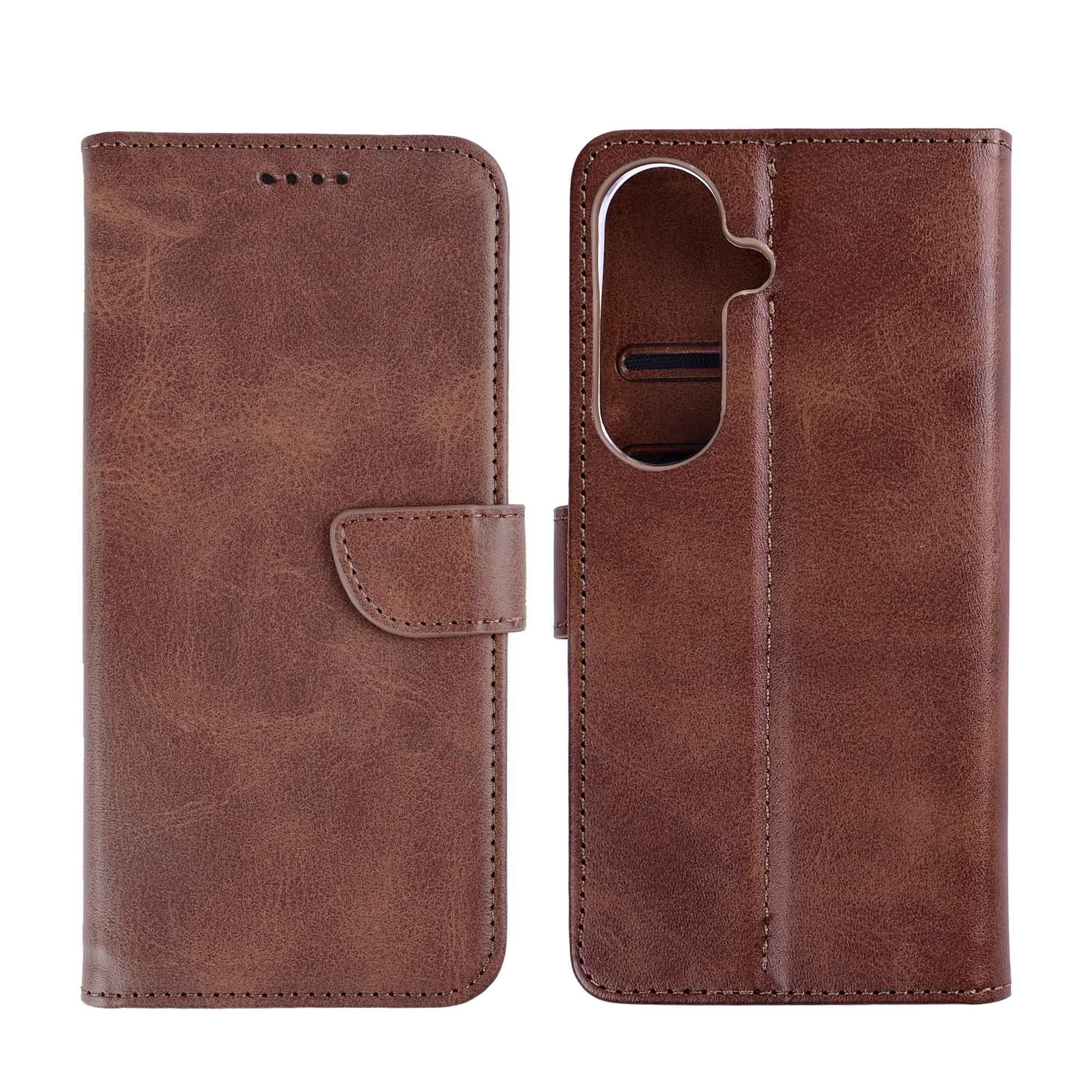 Rixus Bookcase For Samsung Galaxy S26 Brown