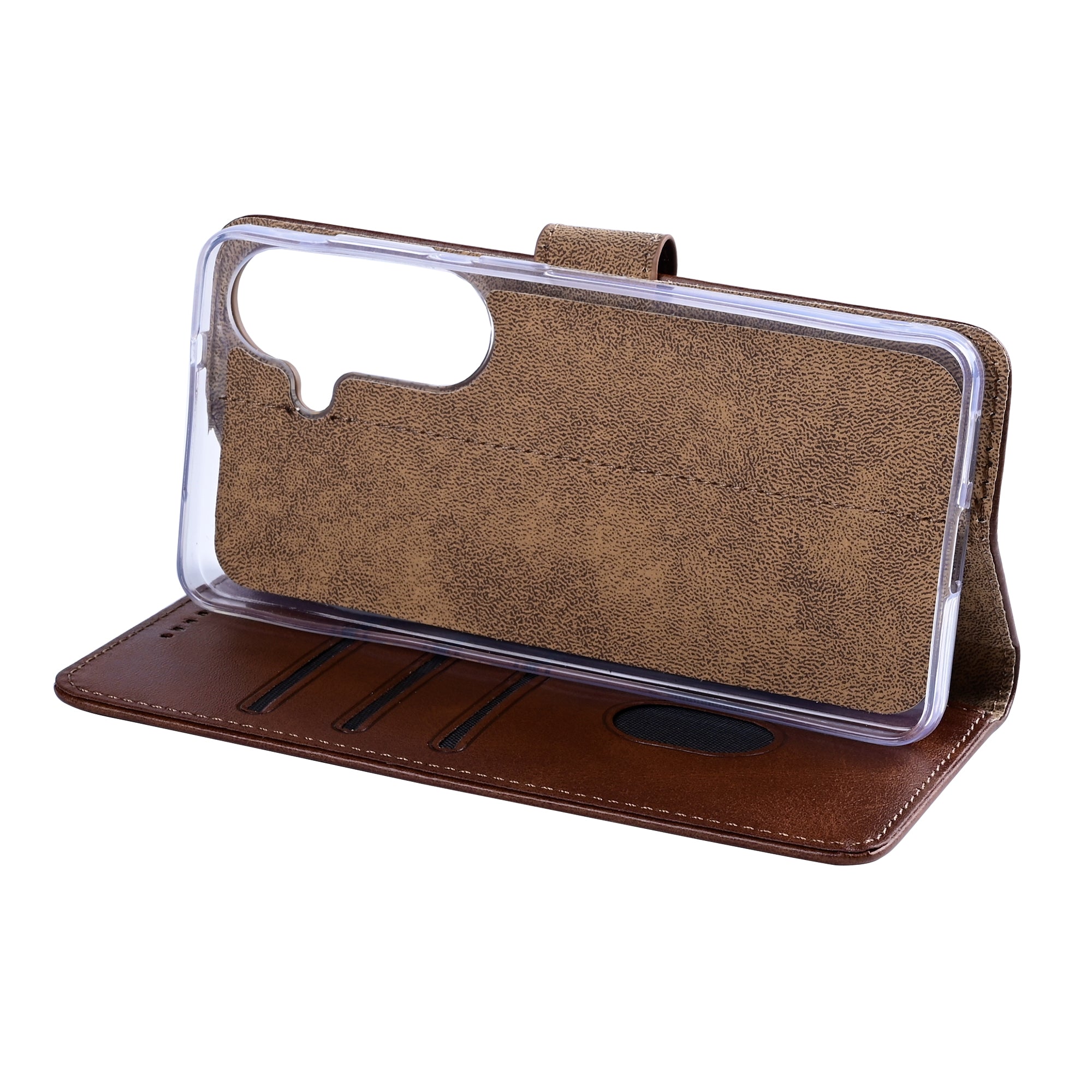 Rixus Bookcase For Samsung Galaxy S26 Brown