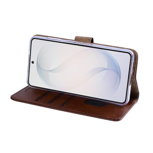 Rixus Bookcase For Samsung Galaxy S26 Brown