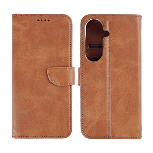 Rixus Bookcase For Samsung Galaxy S26 Light Brown