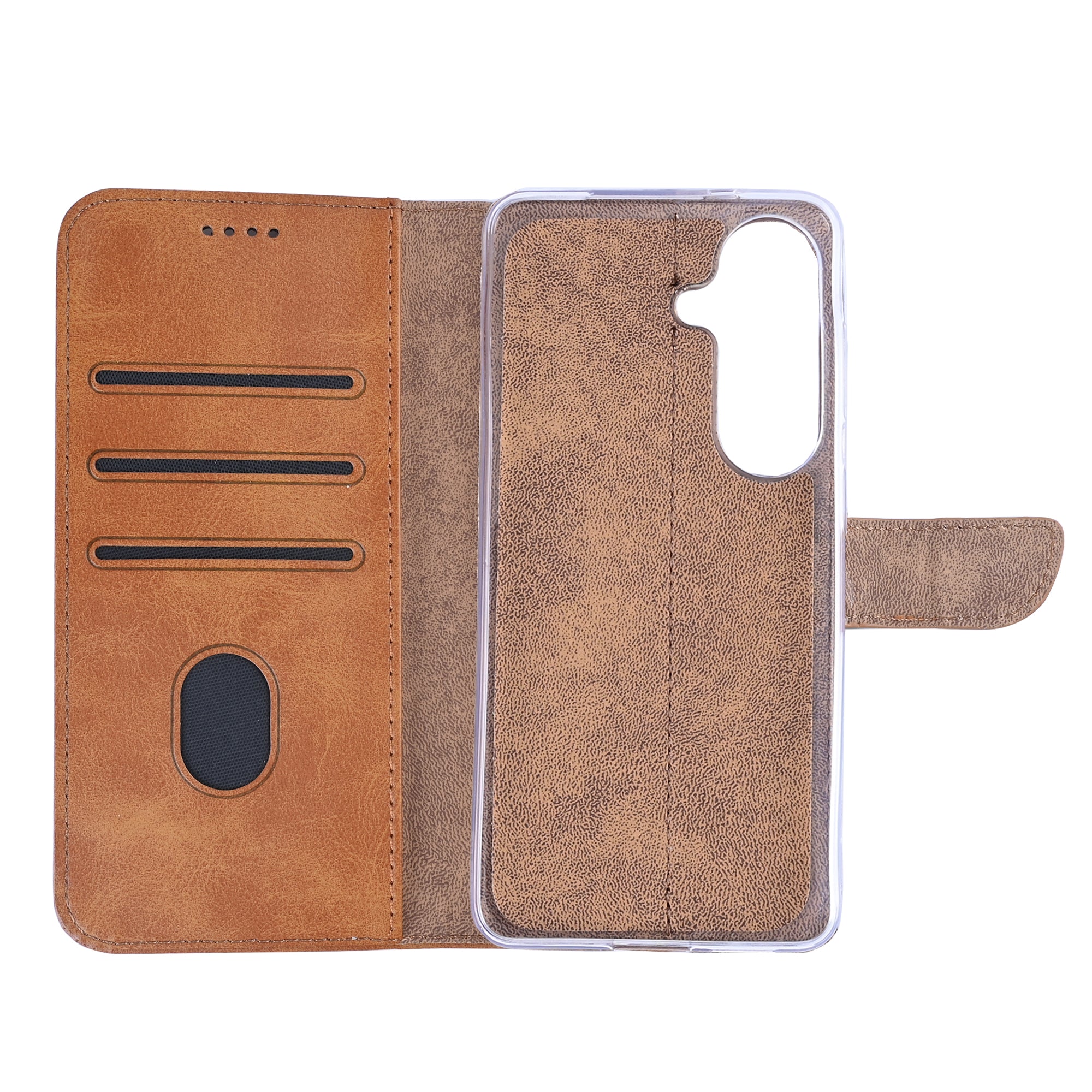 Rixus Bookcase For Samsung Galaxy S26 Light Brown