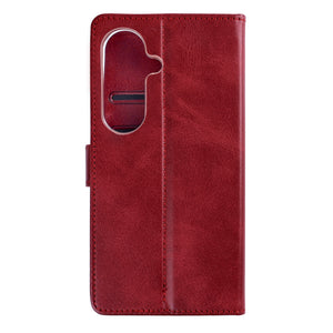 Rixus Bookcase For Samsung Galaxy S26 Dark Red