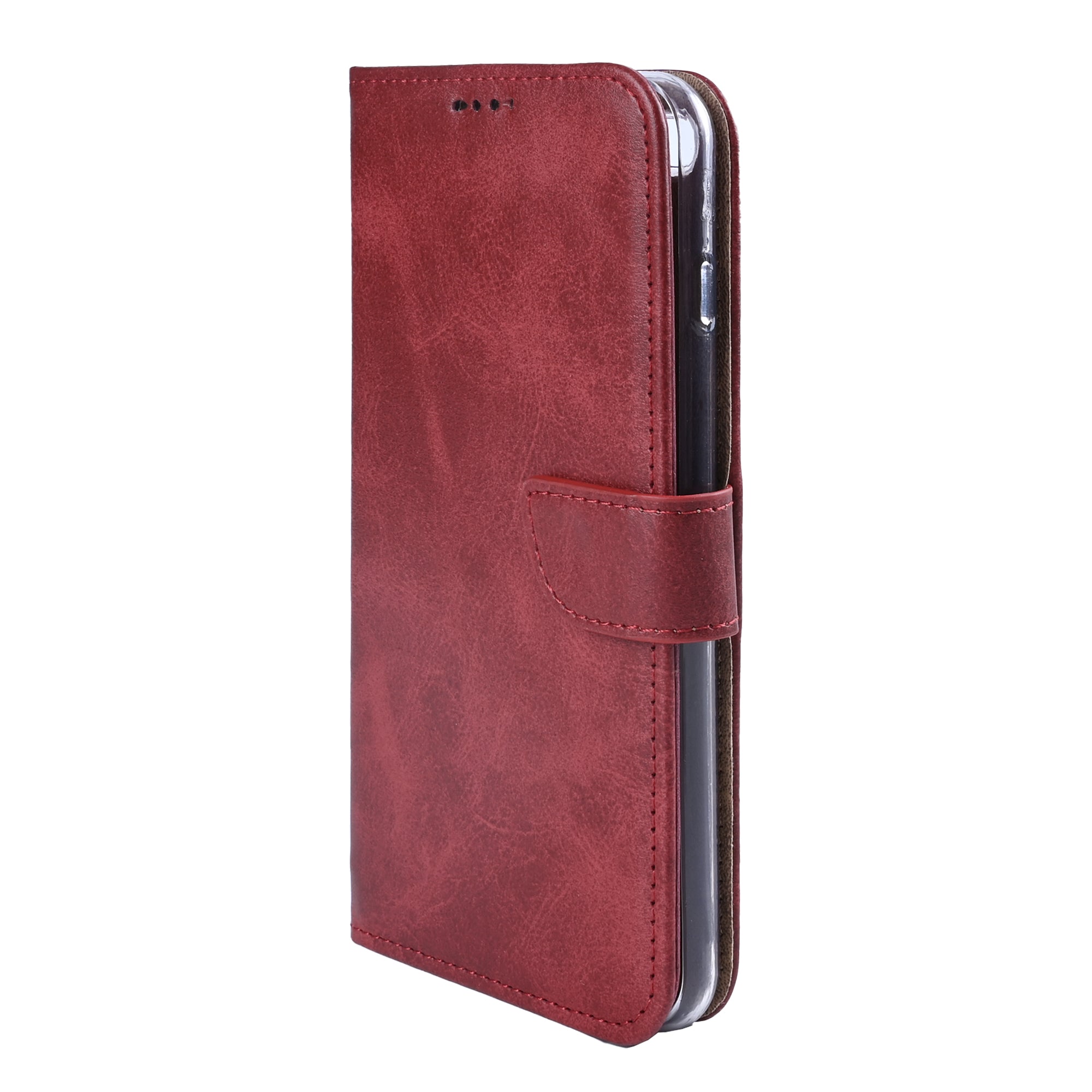 Rixus Bookcase For Samsung Galaxy S26 Dark Red