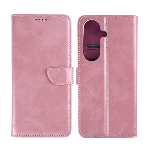 Rixus Bookcase For Samsung Galaxy S26 Pink