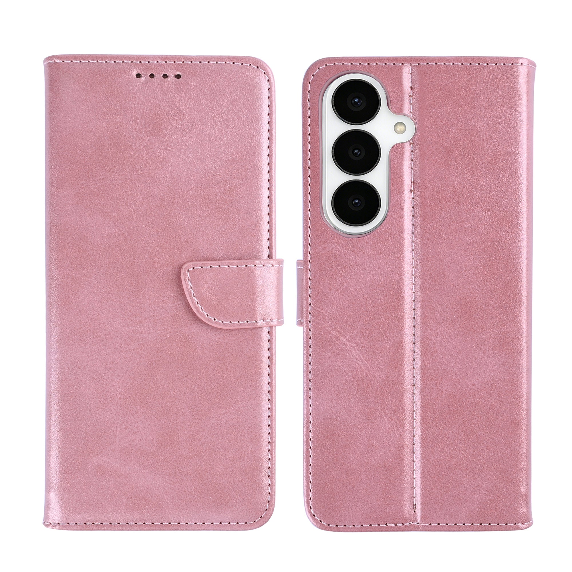 Rixus Bookcase For Samsung Galaxy S26 Pink