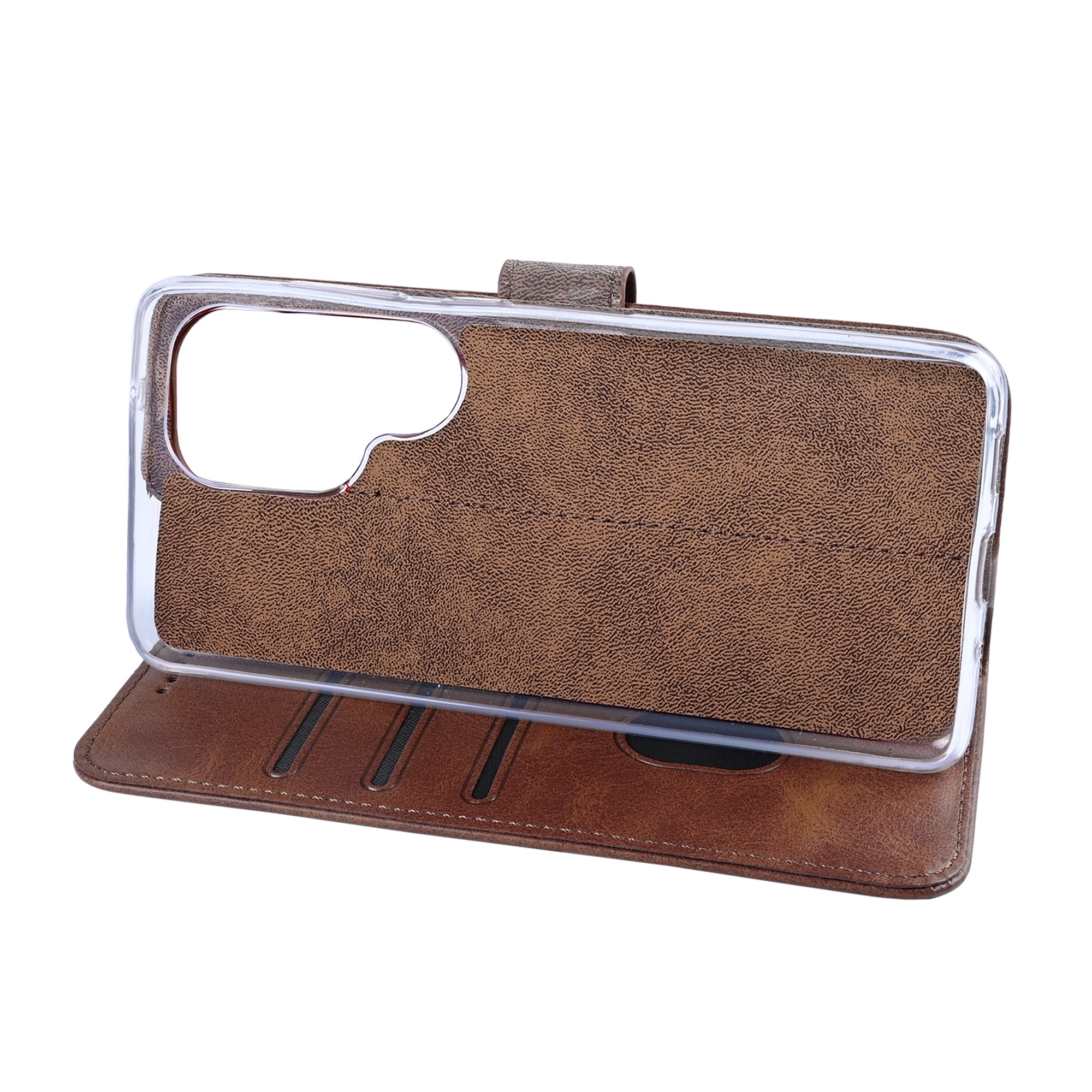 Rixus Bookcase For Samsung Galaxy S26 Ultra Brown