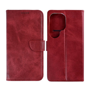 Rixus Bookcase For Samsung Galaxy S26 Ultra Dark Red
