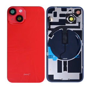 For Apple iPhone 14 Back Glass With NFC, Enlarge Camera Frame Red Compatible