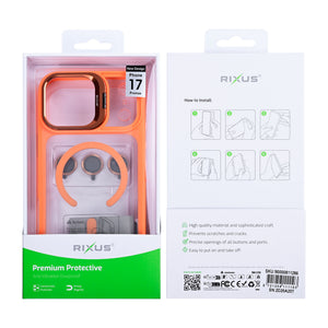 Rixus Classic 03 Case With MagSafe Compatible For Apple iPhone 17 Pro Max Orange