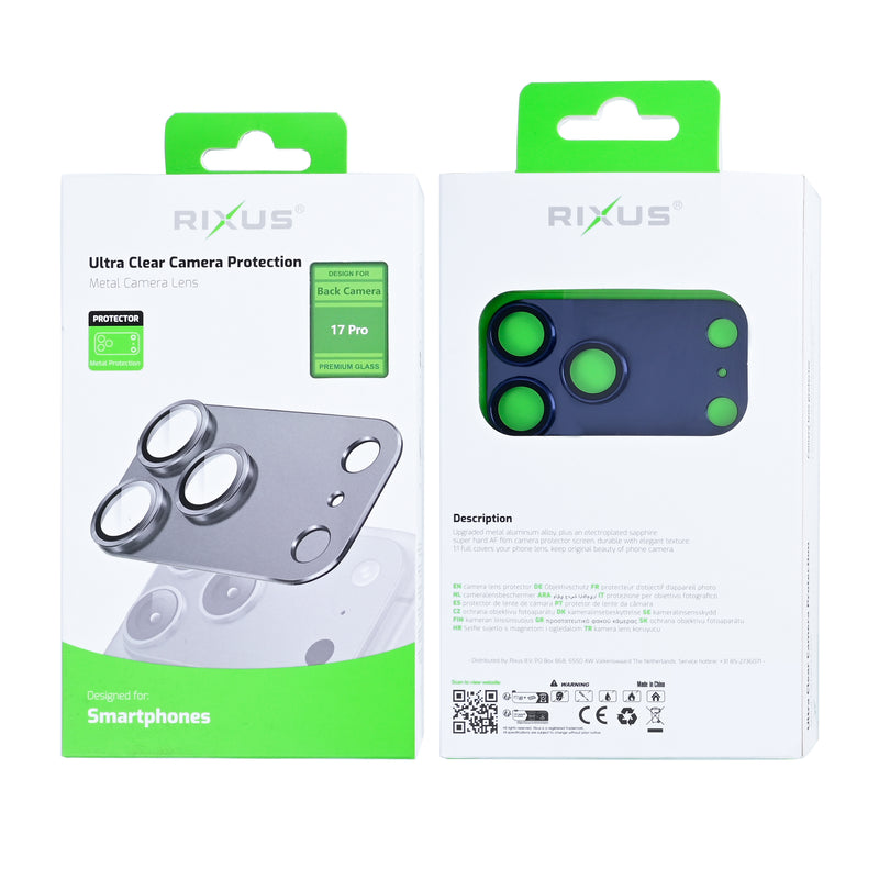 Rixus Ultra Clear Camera Protection For Apple iPhone 17 Pro Deep Blue