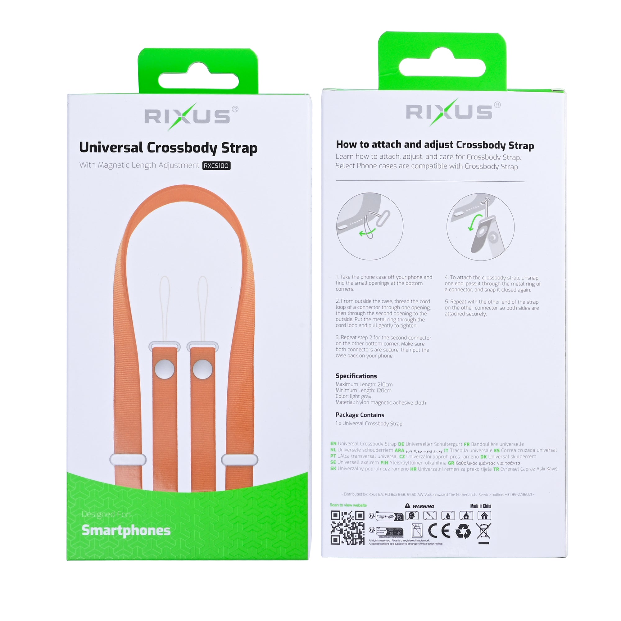 Rixus RXCS10O Universal Crossbody Strap Orange