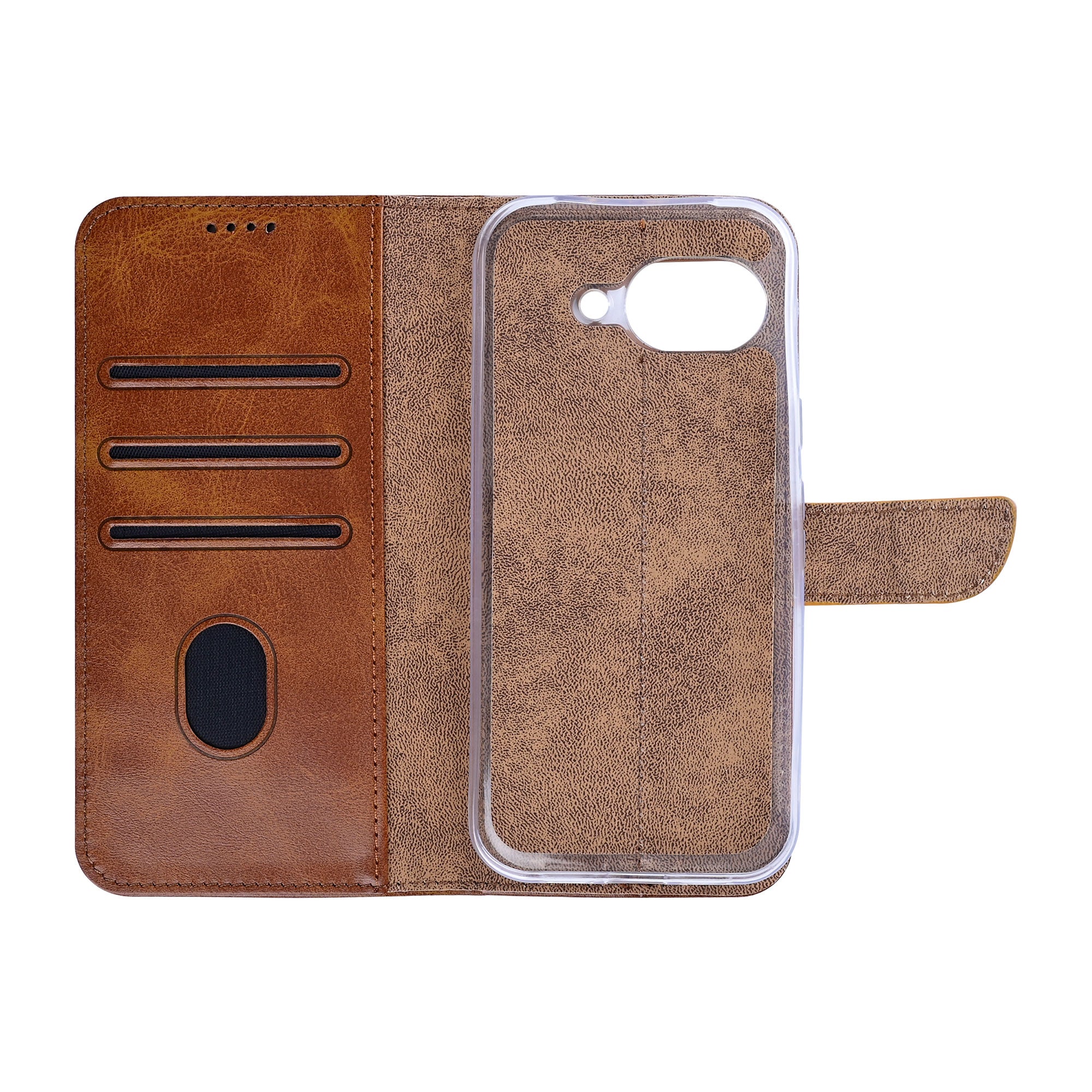 Rixus Bookcase For Google Pixel 10a Light Brown