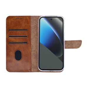 Rixus Bookcase For Google Pixel 10a Light Brown