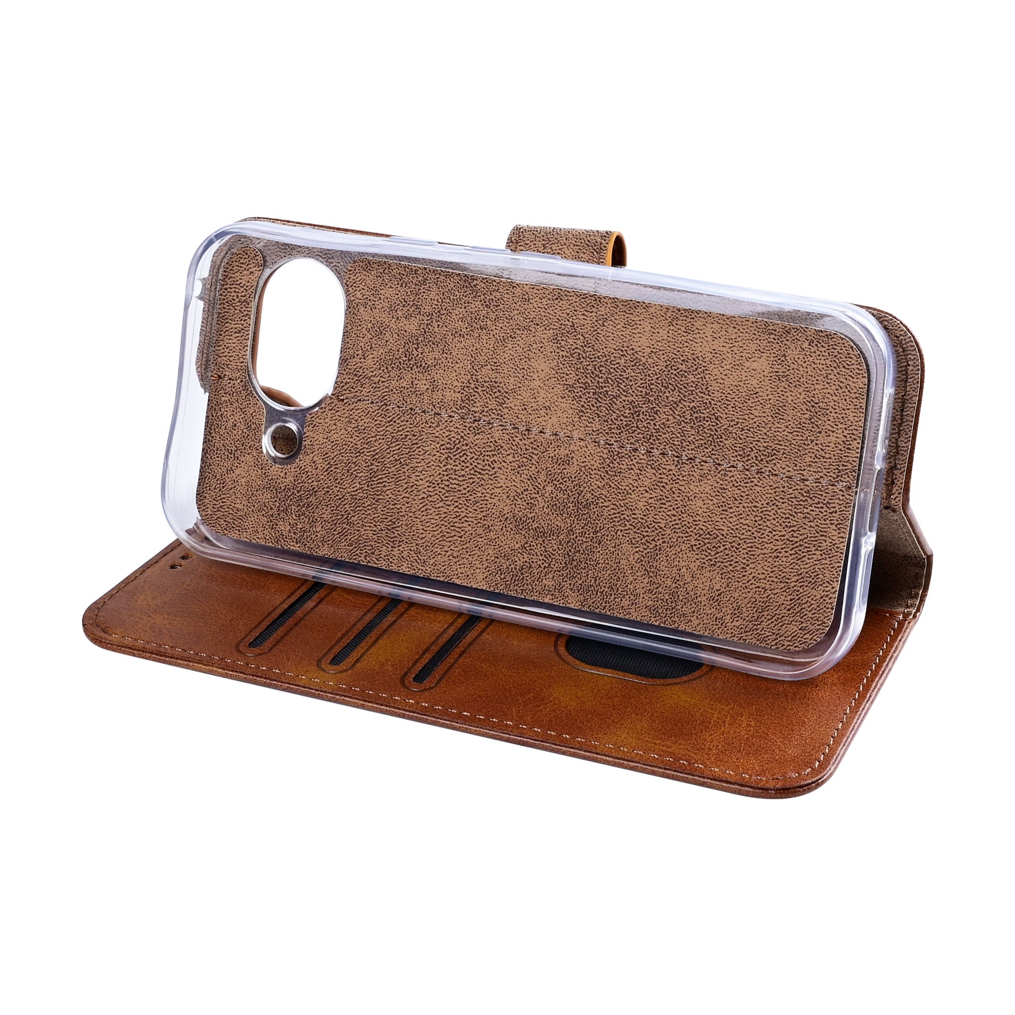 Rixus Bookcase For Google Pixel 10a Light Brown