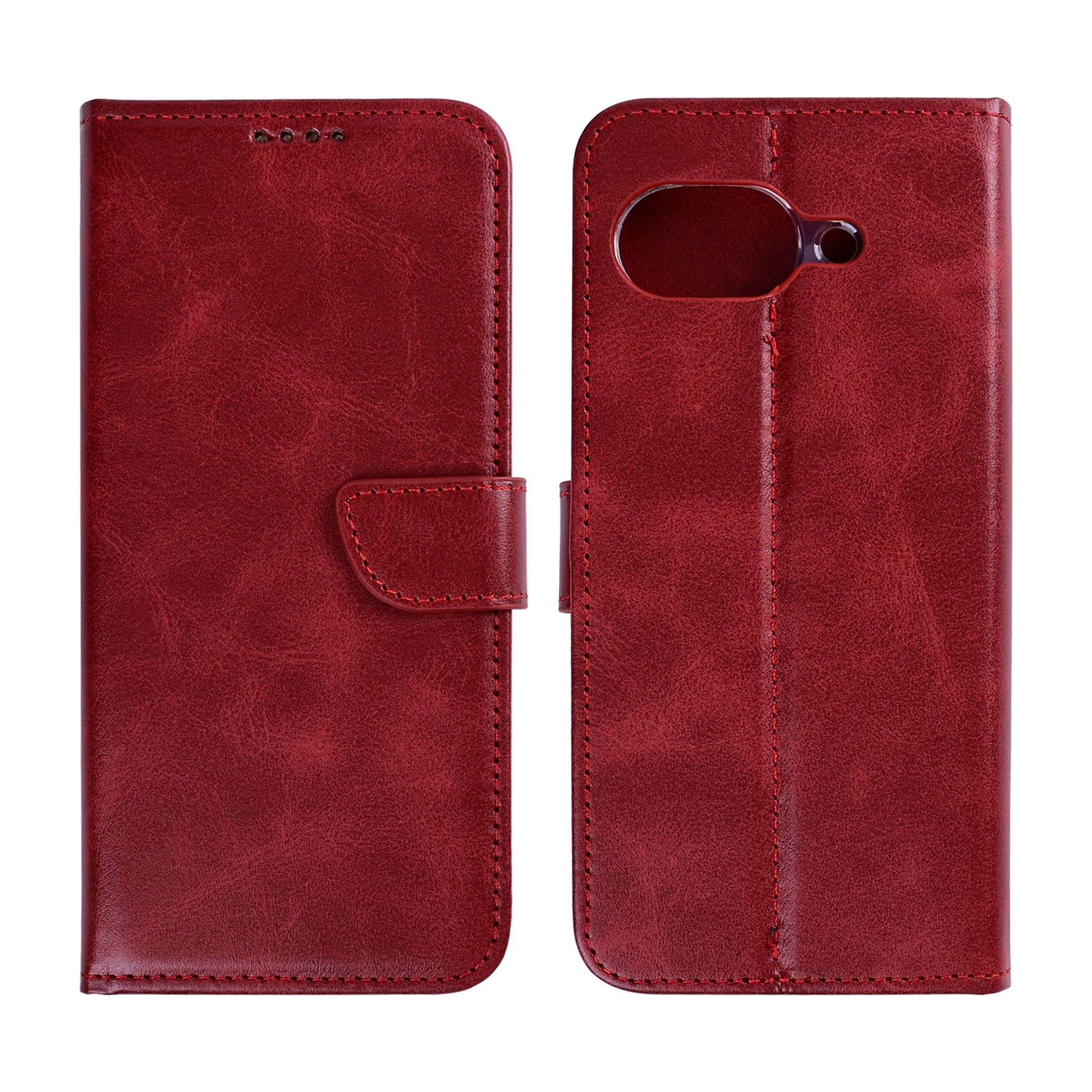 Rixus Bookcase For Google Pixel 10a Dark Red