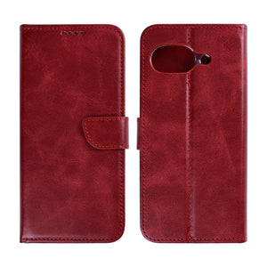 Rixus Bookcase For Google Pixel 10a Dark Red