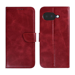 Rixus Bookcase For Google Pixel 10a Dark Red
