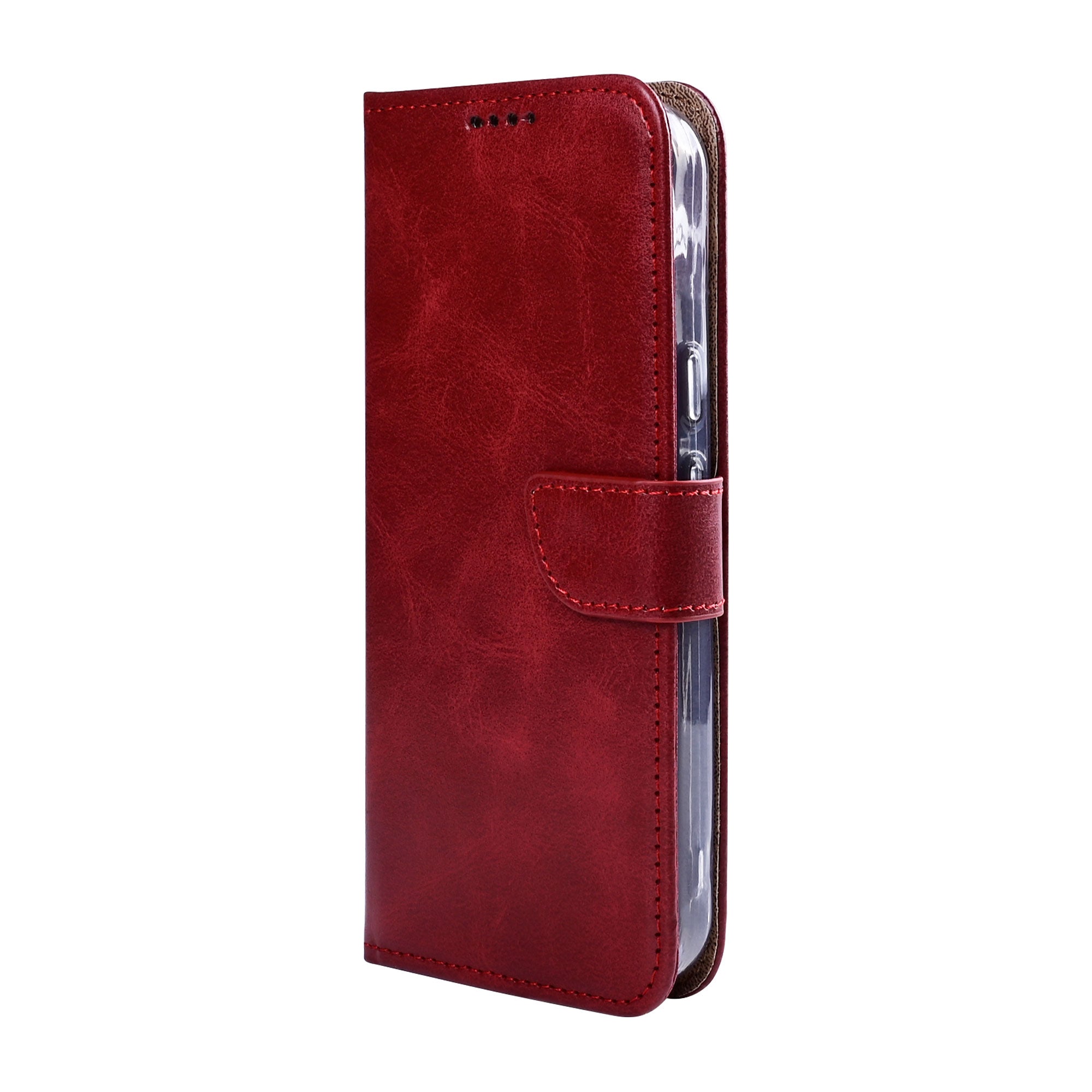 Rixus Bookcase For Google Pixel 10a Dark Red