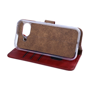 Rixus Bookcase For Google Pixel 10a Dark Red