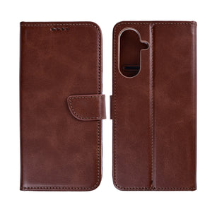 Rixus Bookcase For Samsung Galaxy S26 Plus Brown