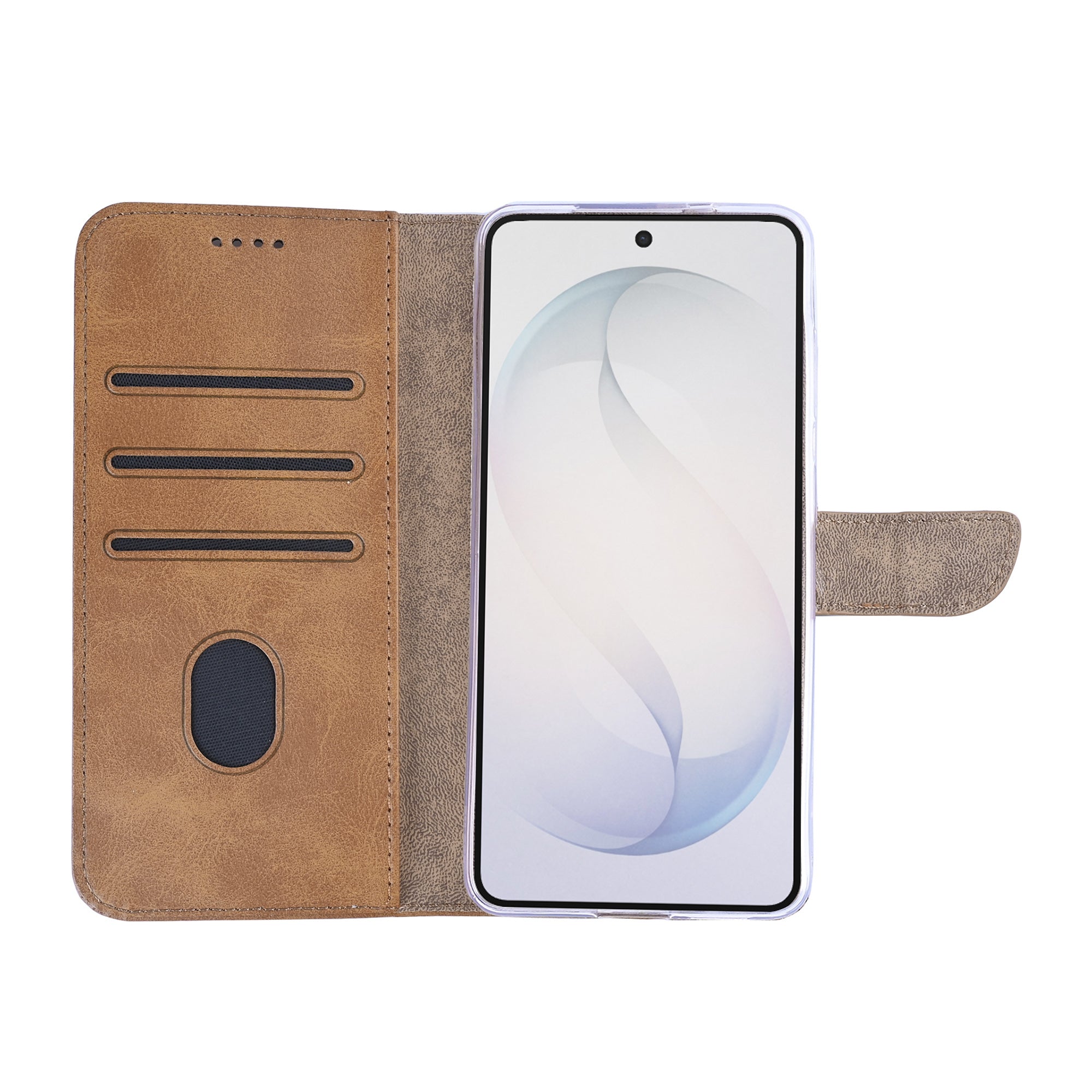 Rixus Bookcase For Samsung Galaxy S26 Plus Light Brown